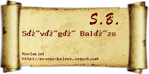 Sóvágó Balázs névjegykártya